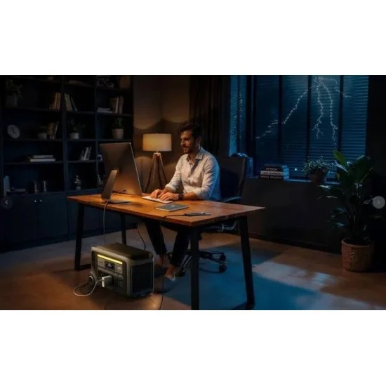محطة طاقة محمولة أنكر سوليكس اف 3000 بسعة 3072 واط ساعة وقدرة 3600 واط - رمادي